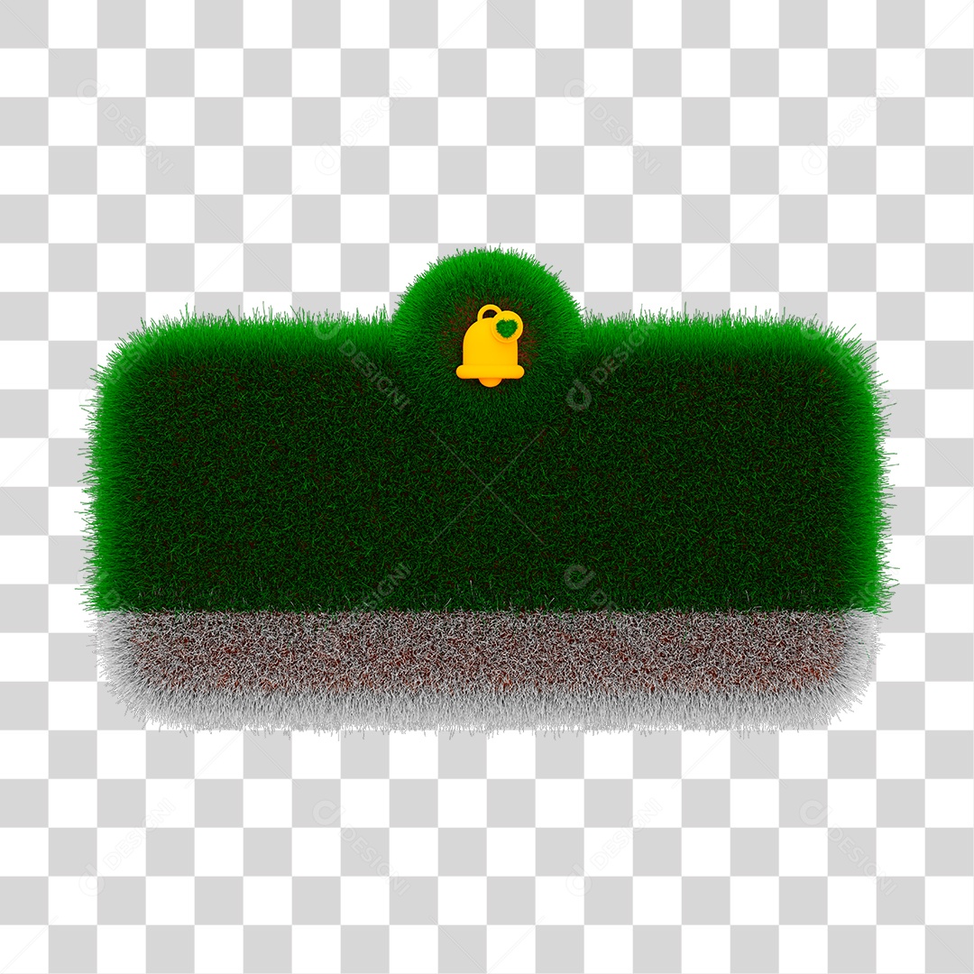 Caixa de Notificação Verde Elemento 3D PNG Transparente