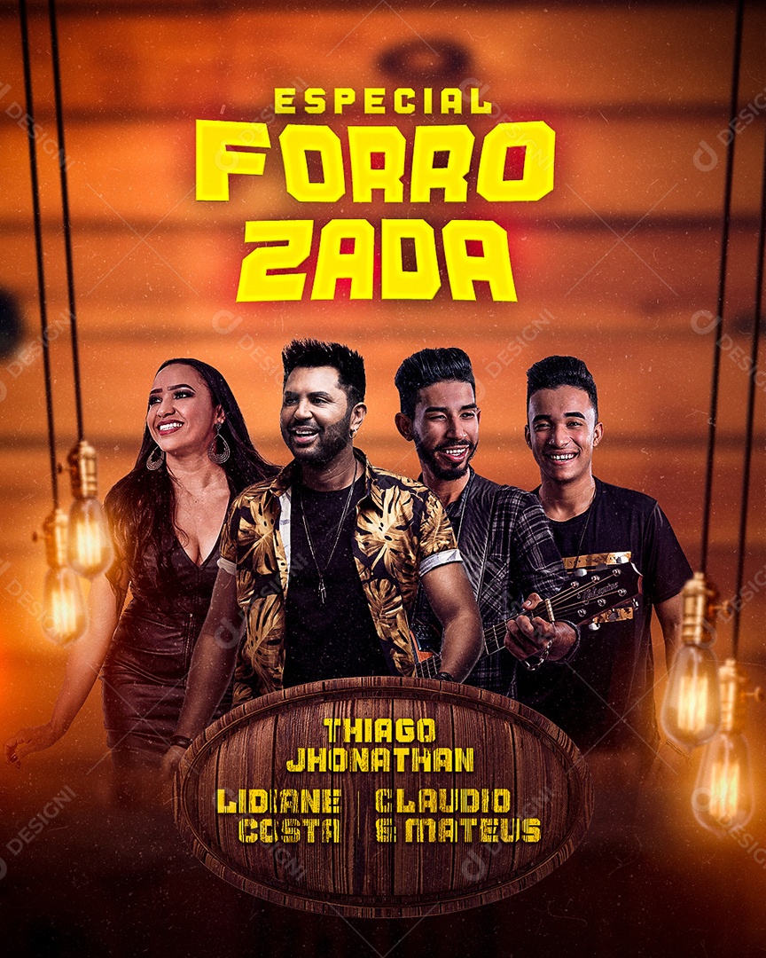 Flyer Show Especial Forrozada Thiago Jhonathan Media PSD Editável