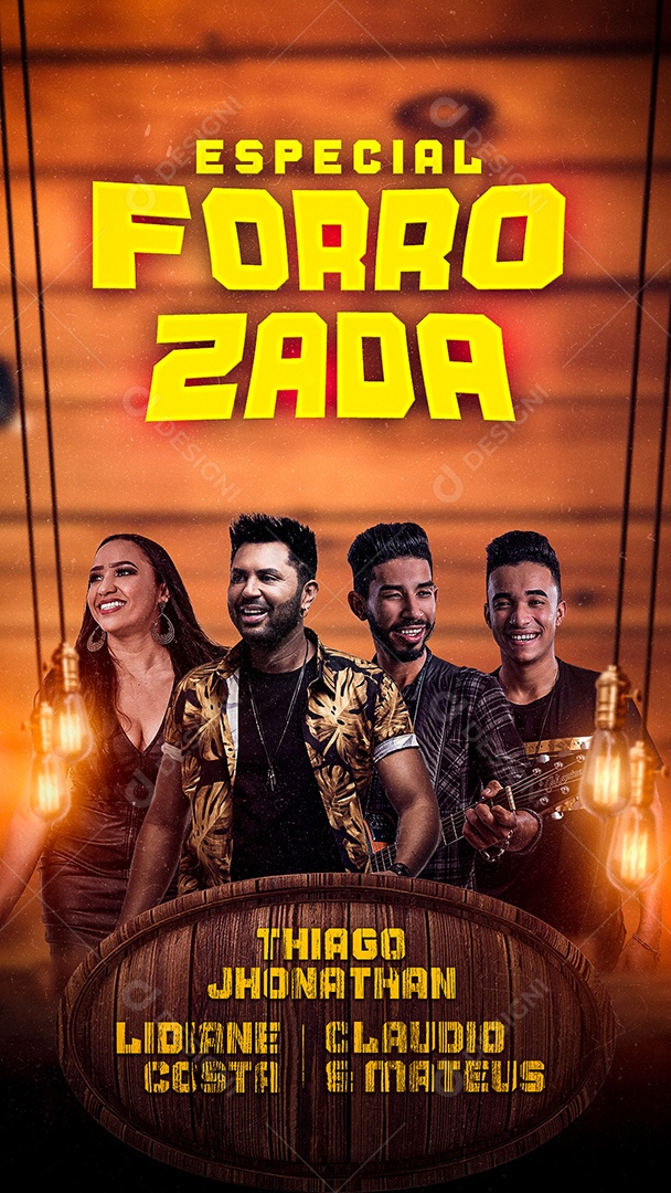 Flyer Show Especial Forrozada Thiago Jhonathan Story Media PSD Editável