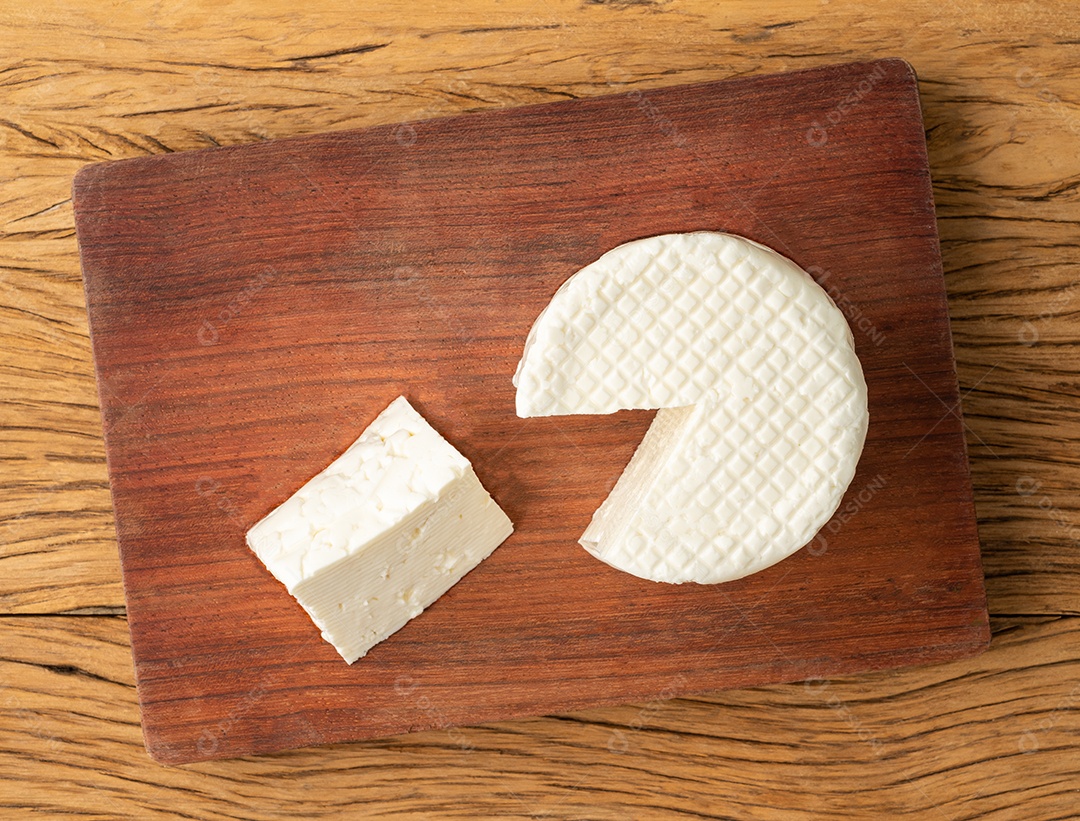 Queijo Frescal, típico queijo branco fresco brasileiro com fatia