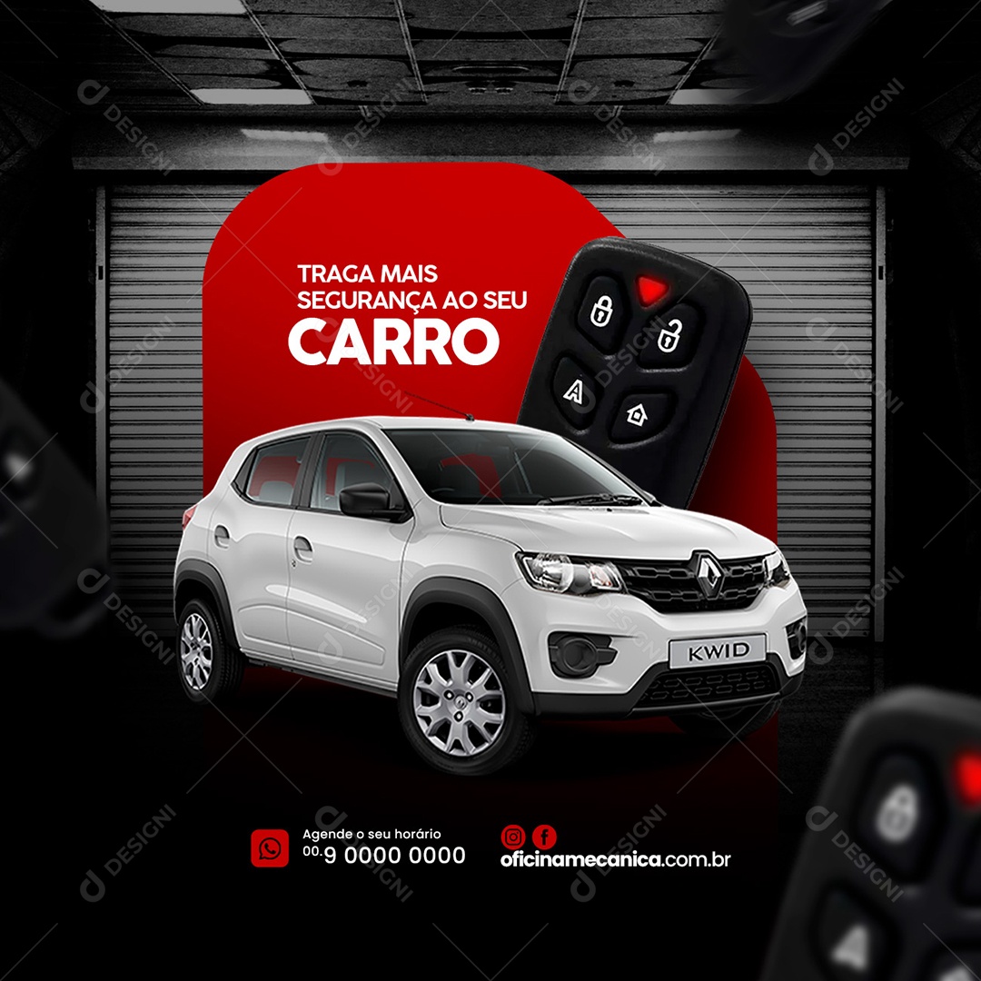 Traga Mais Segurança ao Seu Carro Oficina Mecânica Social Media PSD Editável