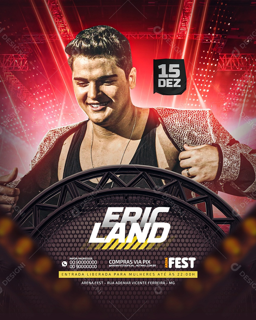 Flyer Show Eric Land Social Media PSD Editável