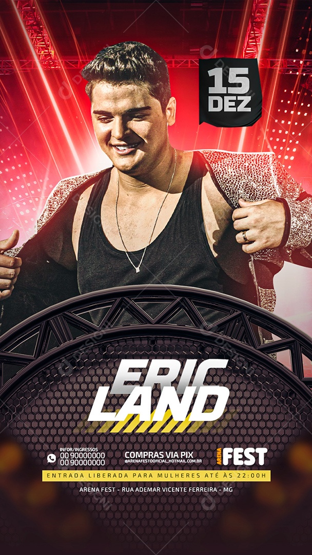 Flyer Show Eric Land Story Social Media PSD Editável