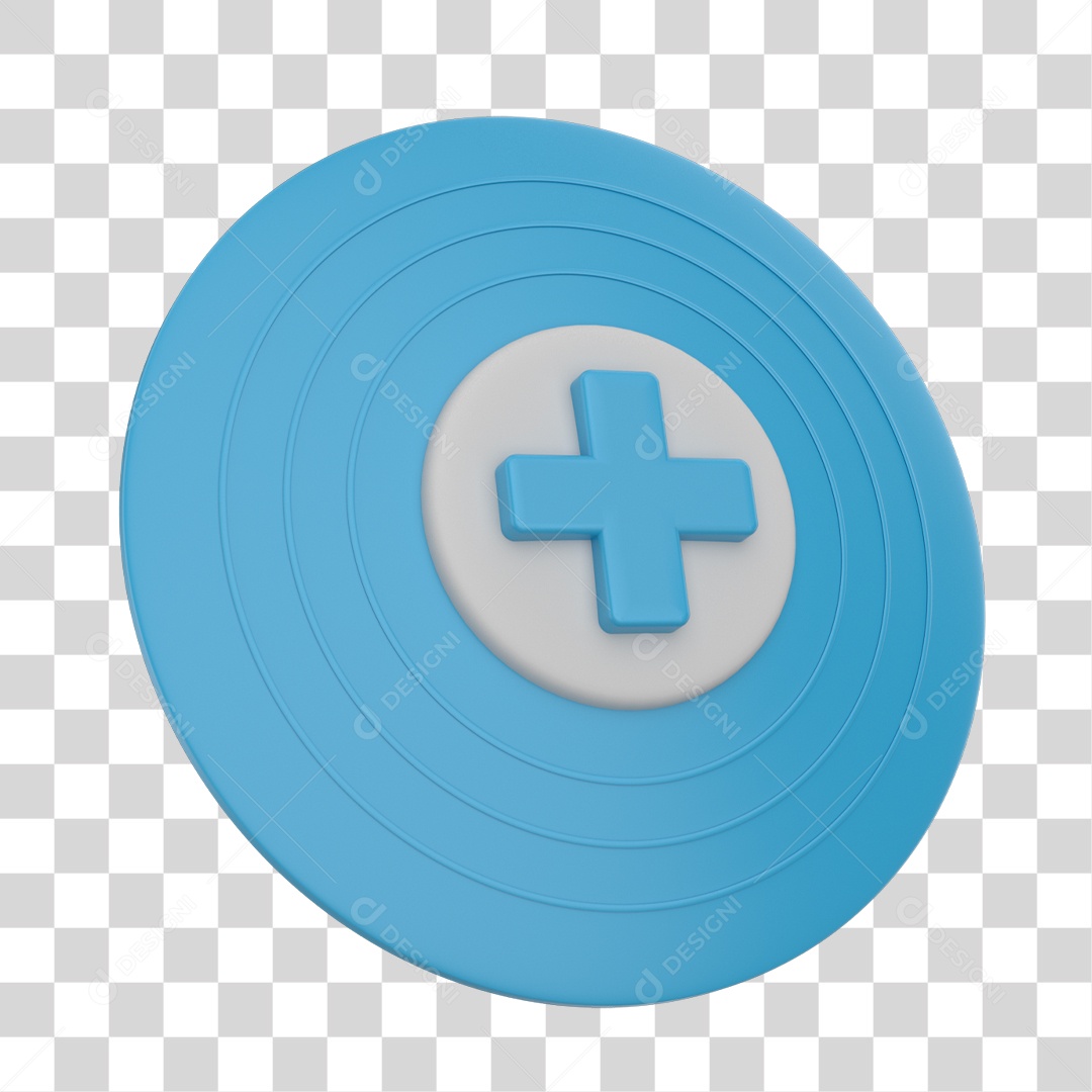 Ícone de Seguro de Vida Azul Elemento 3D PNG Transparente