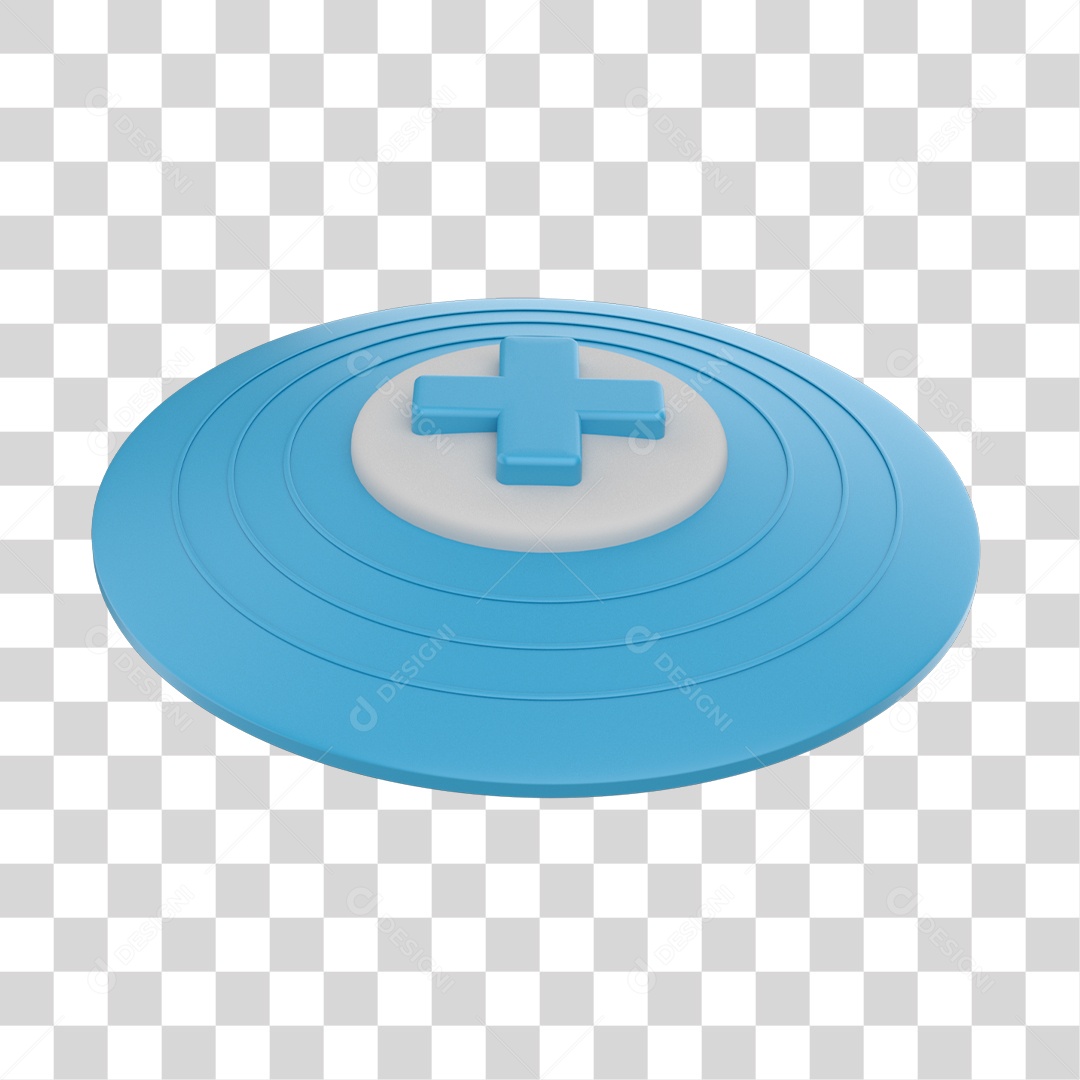 Ícone de Seguro de Vida Azul Elemento 3D PNG Transparente