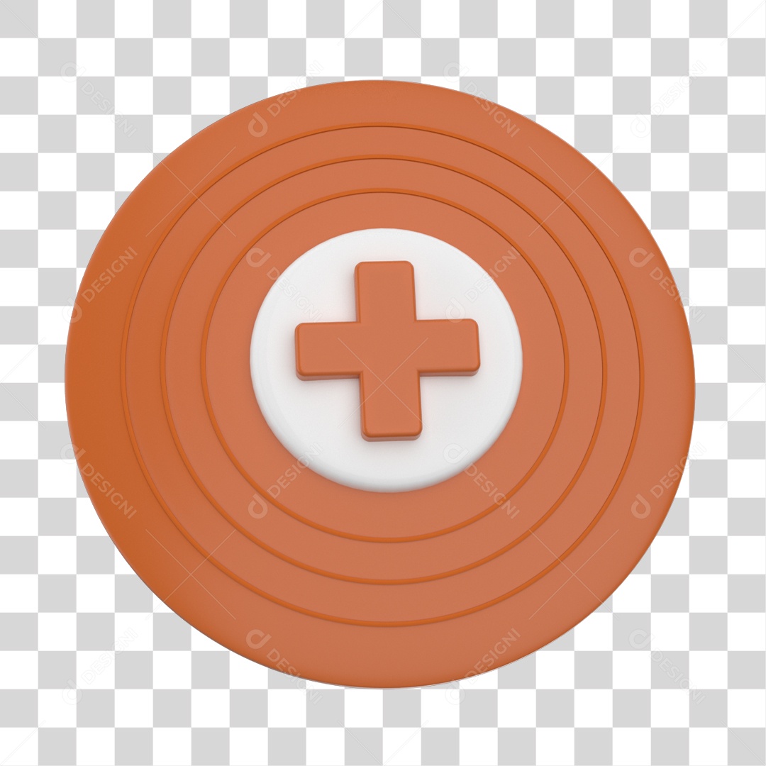 Ícone Laranja de Primeiros Socorros Elemento 3D PNG Transparente