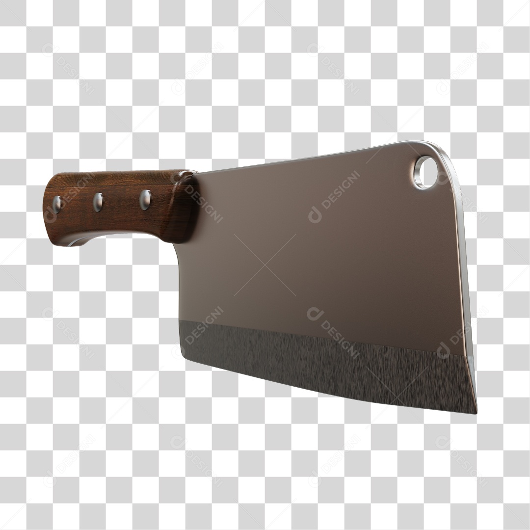Cutelo de Corta Carne Elemento 3D PNG Transparente