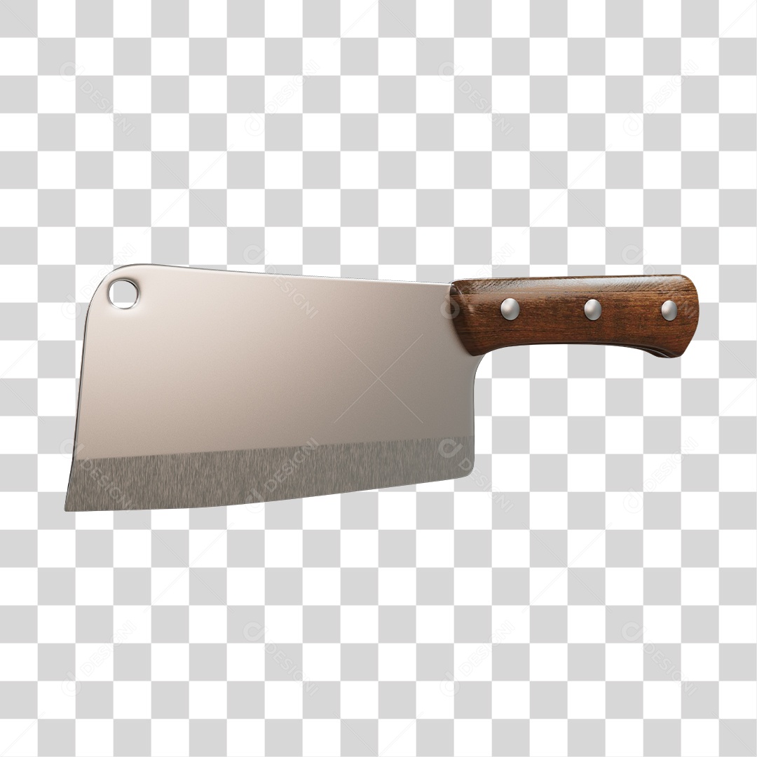 Cutelo de Corta Carne Elemento 3D PNG Transparente