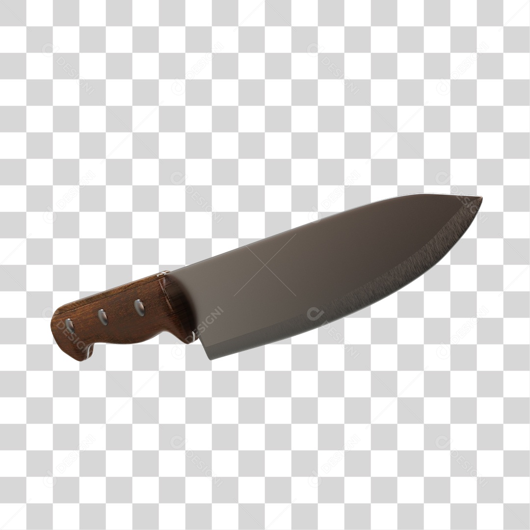 Faca de Corta Carne Elemento 3D PNG Transparente
