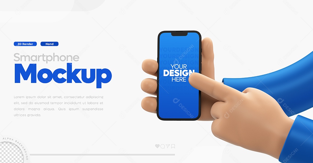 Mockup de Telefone Elemento 3D para Composição PSD
