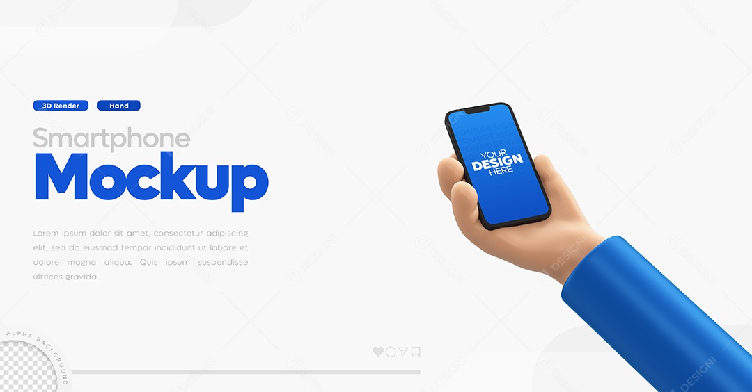 Mockup de Telefone Elemento 3D para Composição PSD
