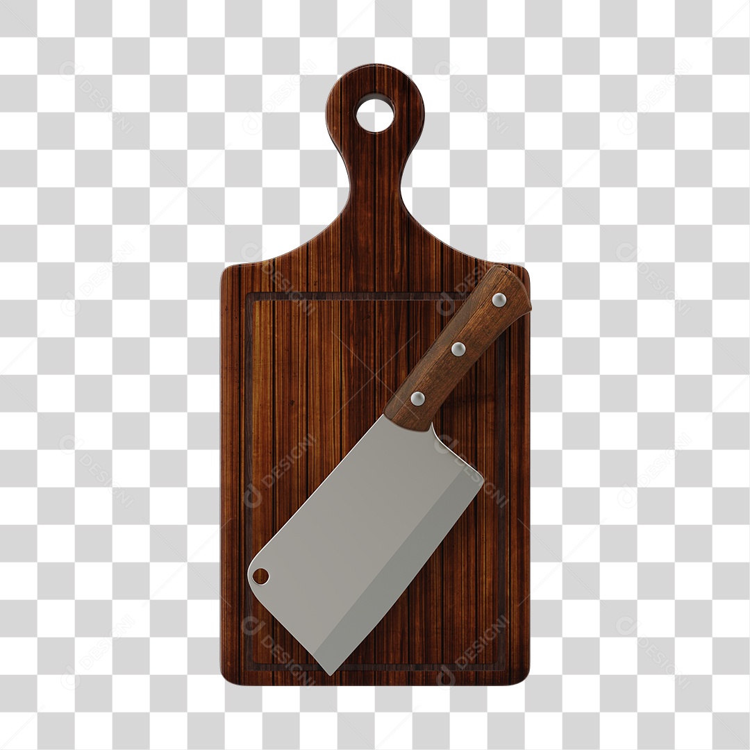 Tabua de Carne Elemento 3D para Composição PNG Transparente