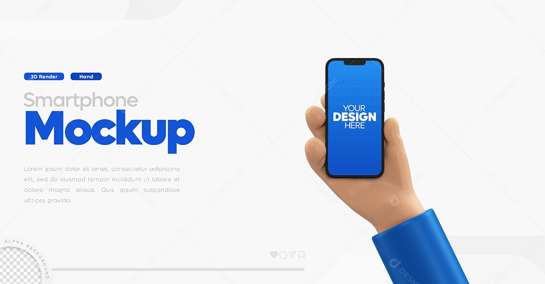 Mockup de Telefone Elemento 3D para Composição PSD