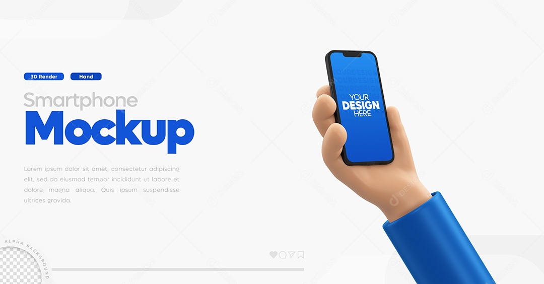 Mockup de Telefone Elemento 3D para Composição PSD