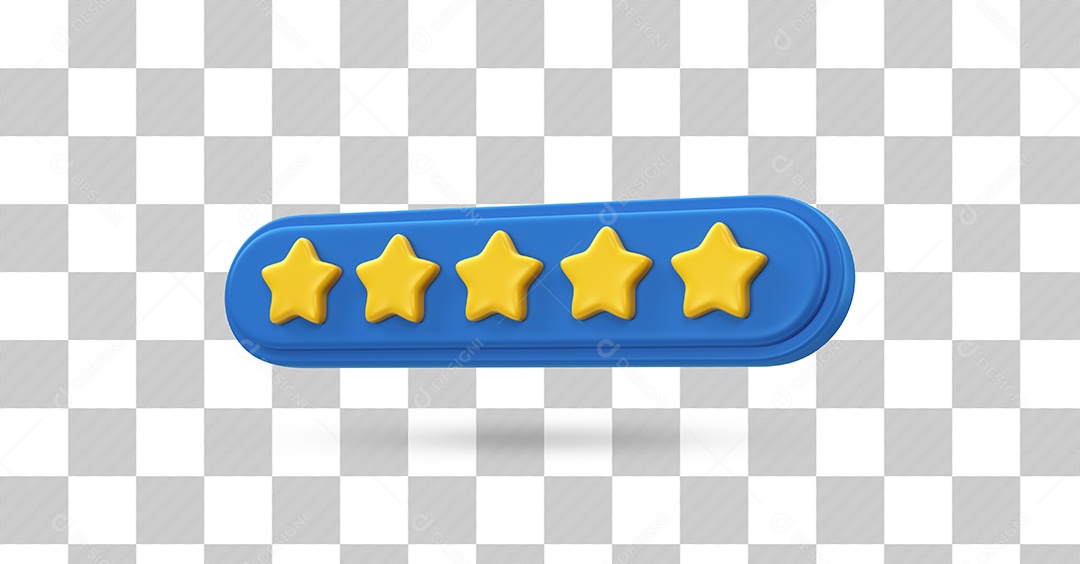 Rating Stars 3D Gold and Blue Element for Composition PSD
