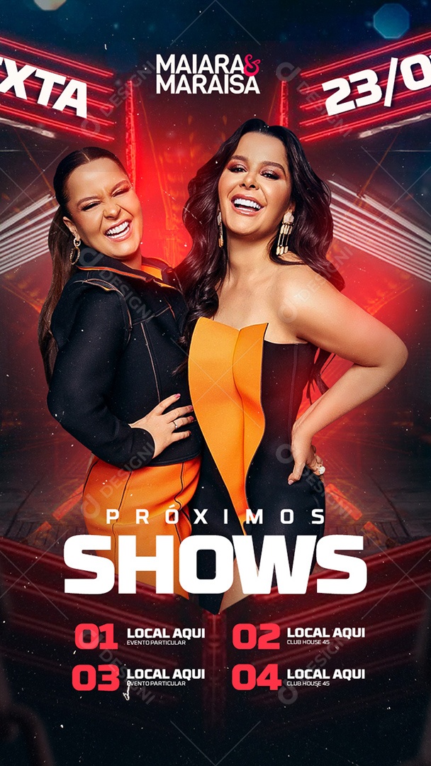 Flyer Proximos Shows Maira & Maraisa Story Social Media PSD Editável