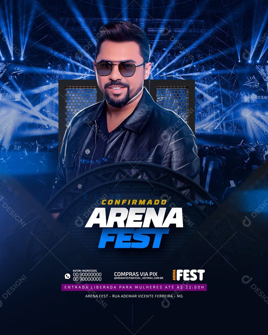 Flyer Show Arena Fest Xand Avião  Social Media PSD Editável