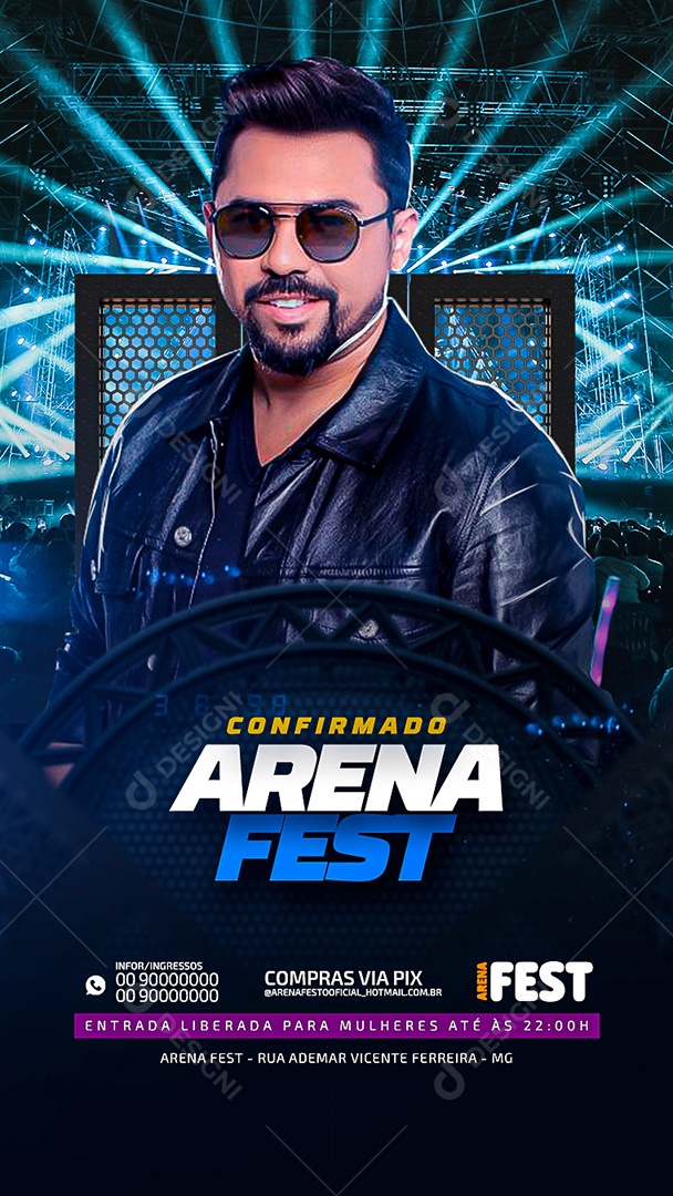 Flyer Show Arena Fest Xand Avião Story Social Media PSD Editável