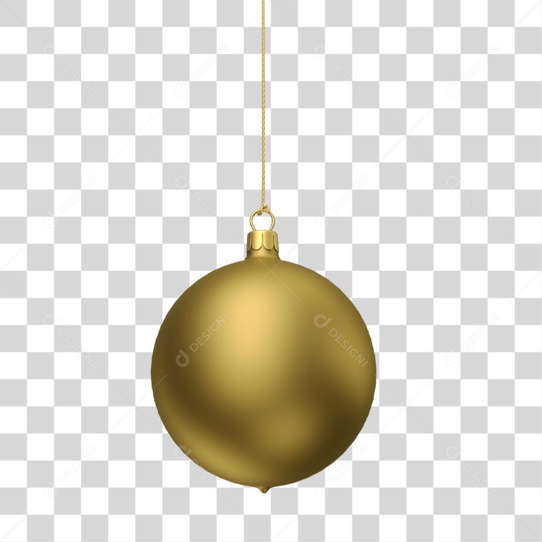 Bola Dourada  para Ano Novo Elemento 3D PNG Transparente