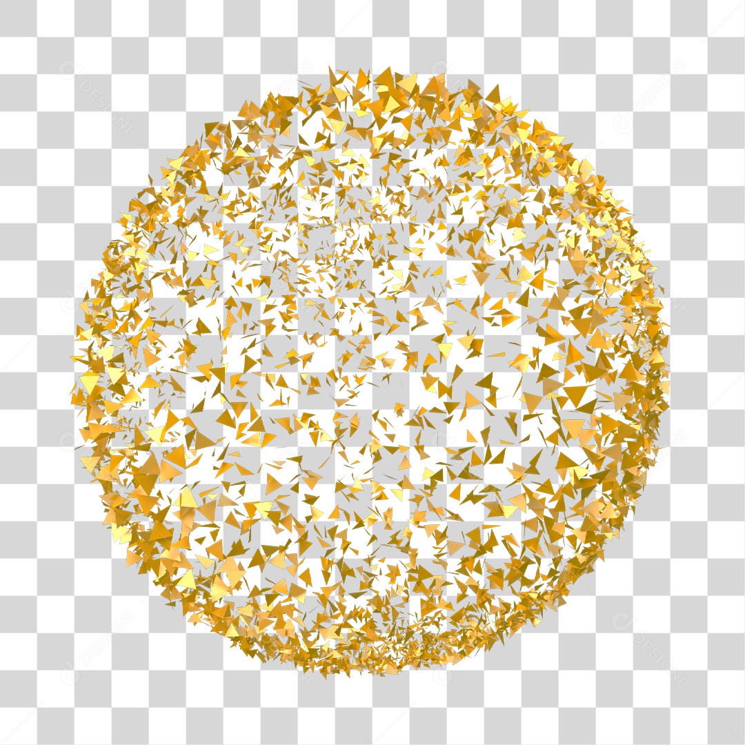 Confetes Dourados de Ano Novo Elemento 3D PNG Transparente