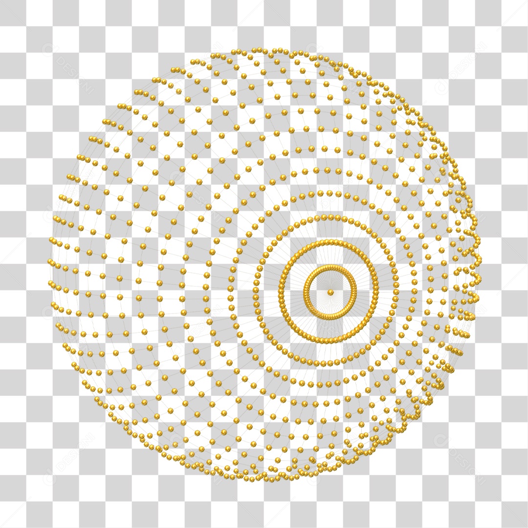 Globo Dourado de Ano Novo Elemento 3D PNG Transparente