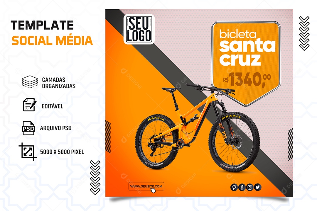 Post Bicicleta Santa Cruz Social Media PSD Editável