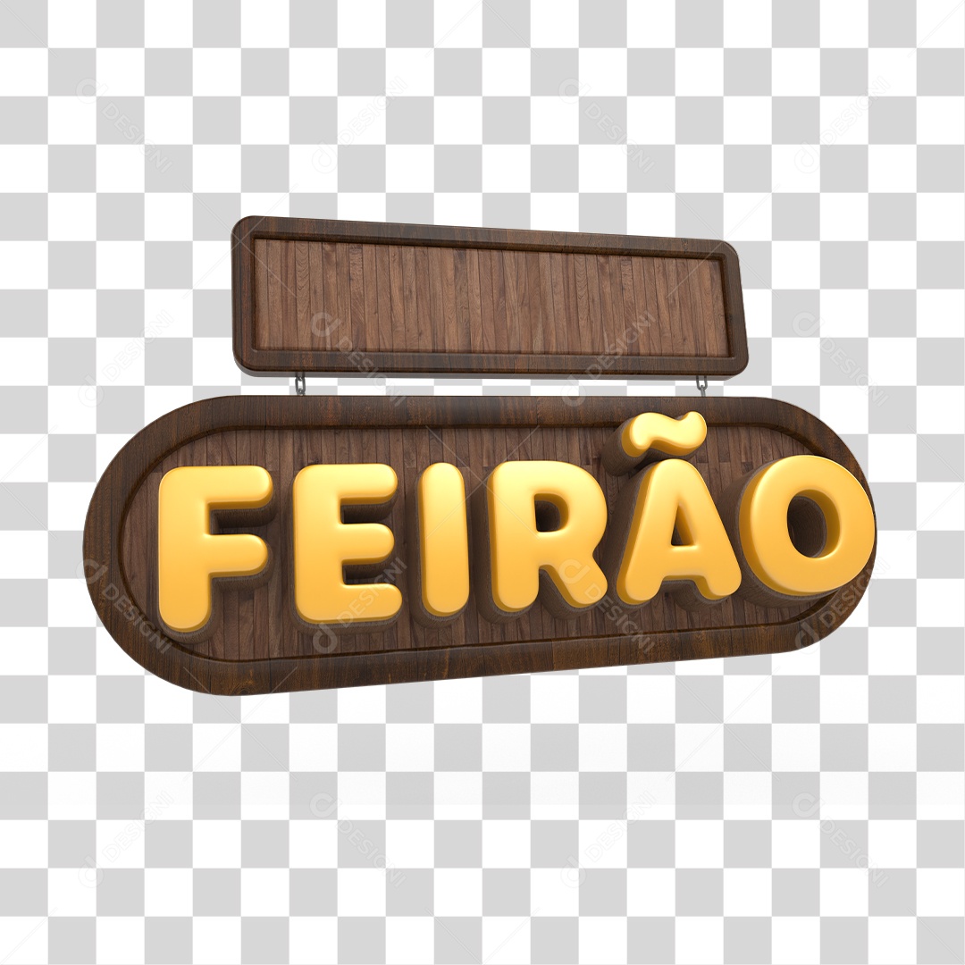 Feirao 3D Orange Stamp for Composition PNG Transparent
