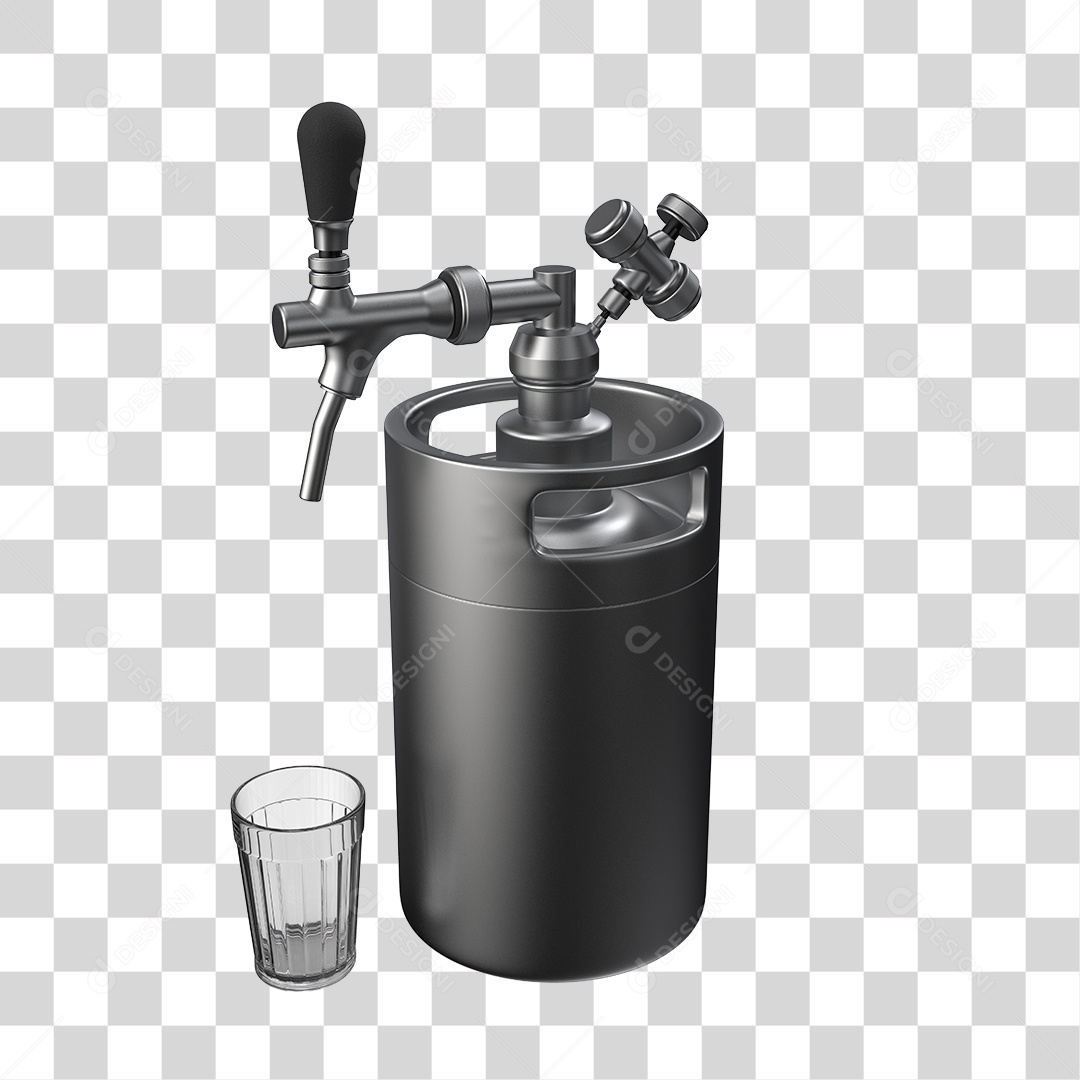 Chopper with Tap and Cup Element 3D Transparent