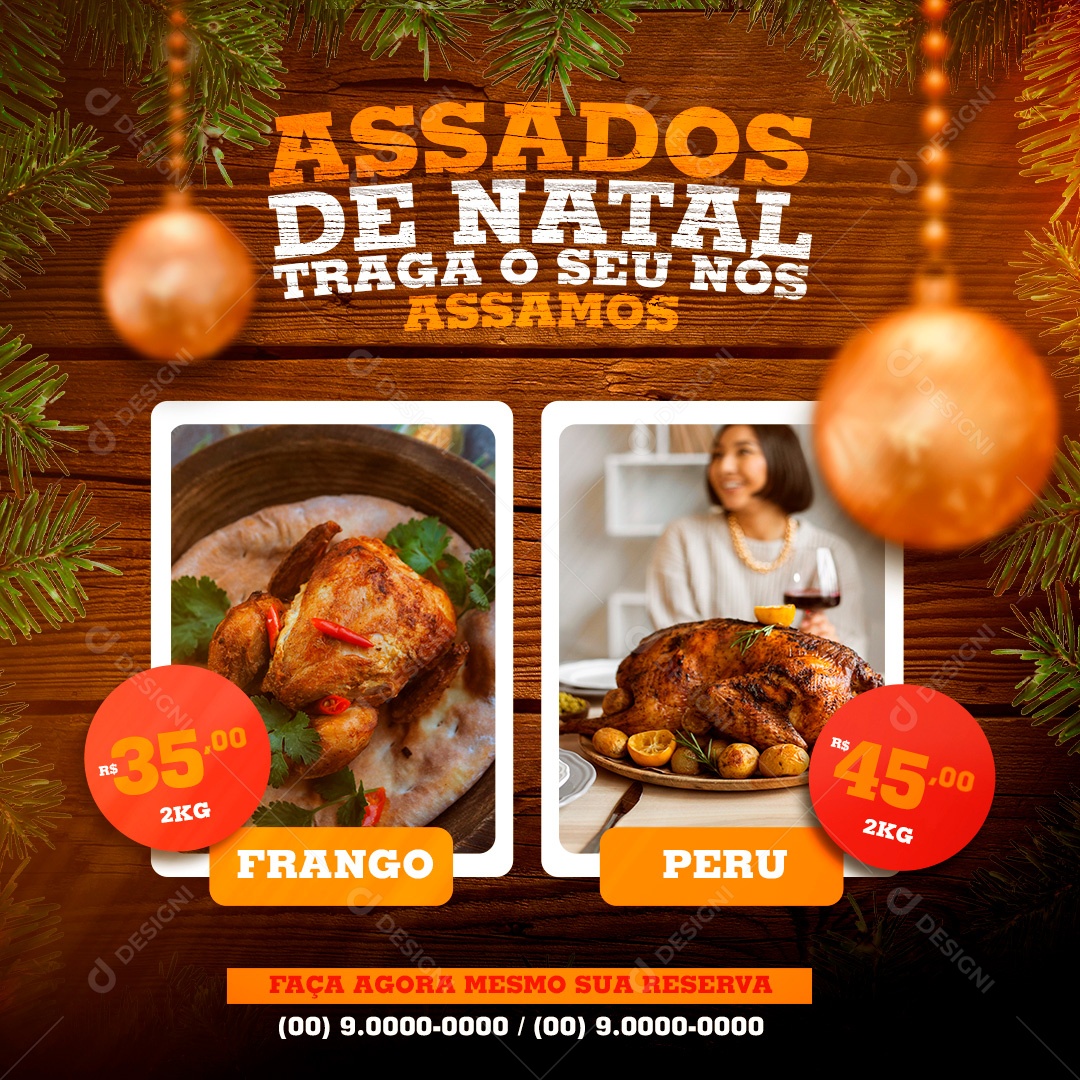 Social Media Assados de Natal Social Media PSD Editável