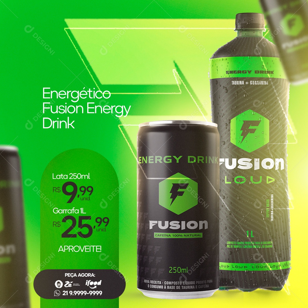 Post Energético Fusion Energy Drink