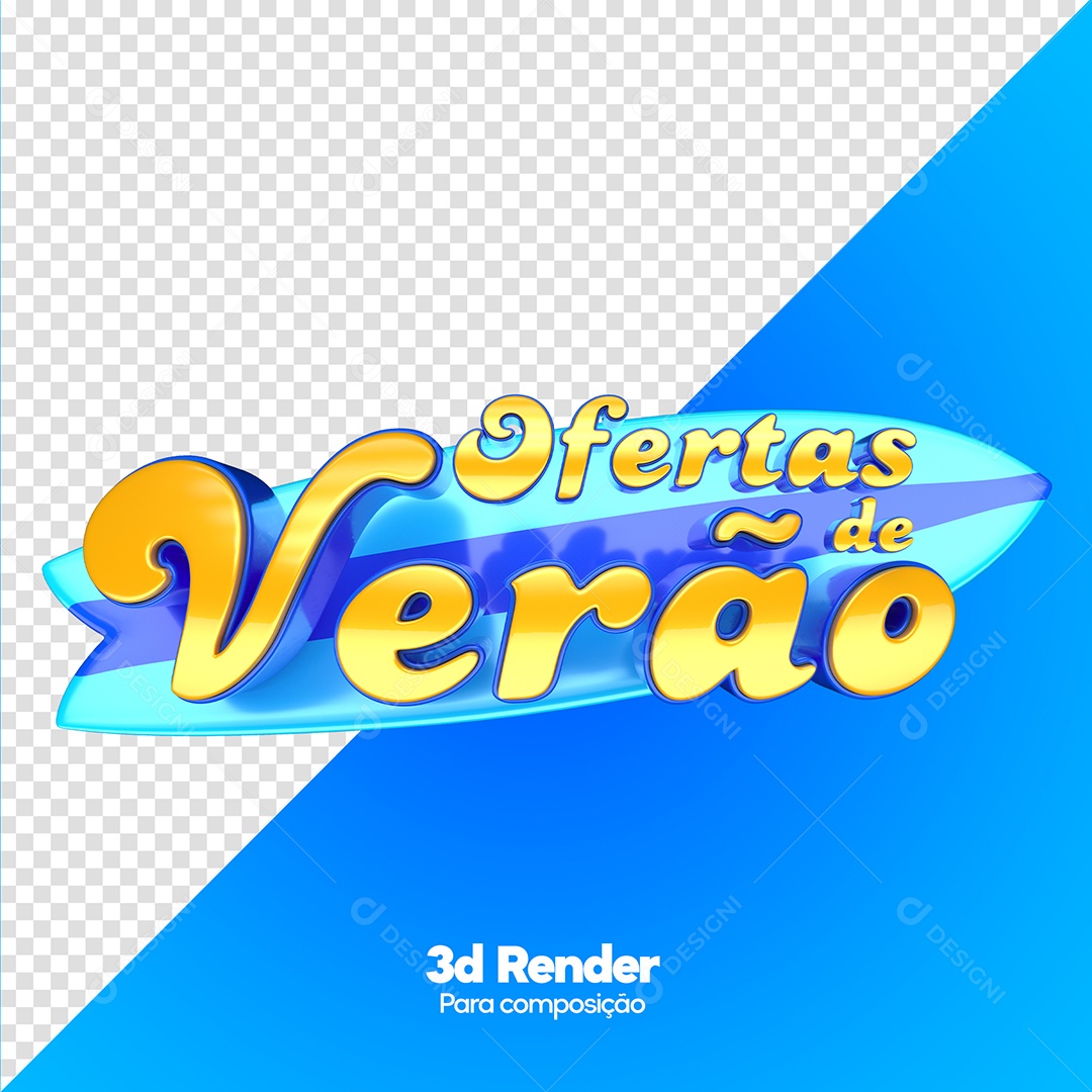Selo 3D Para Composição Ofertas de Verão PSD