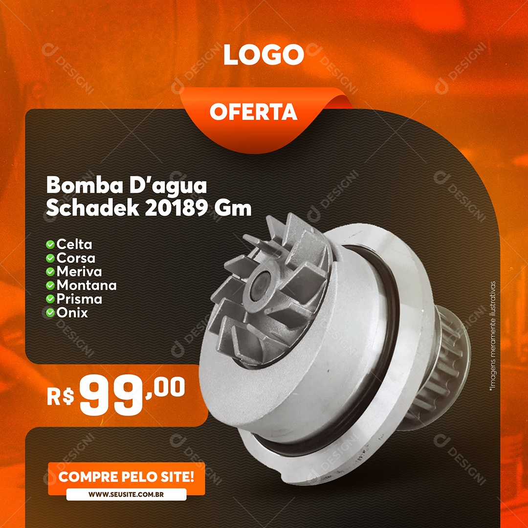 Oficina Mecânica Oferta Venha Conferir Social Media PSD Editável