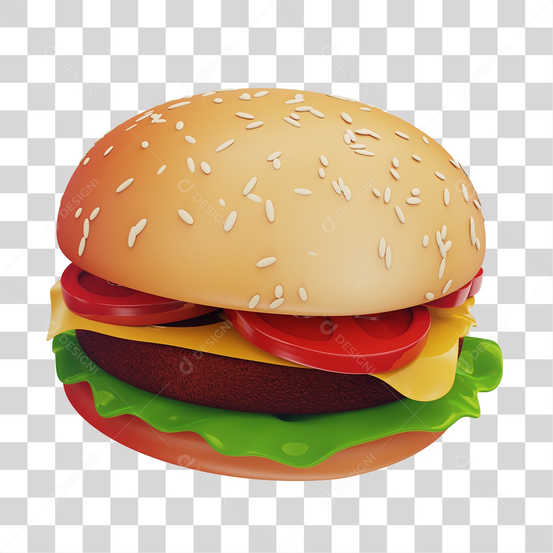 Hamburger Element 3D Transparent PNG
