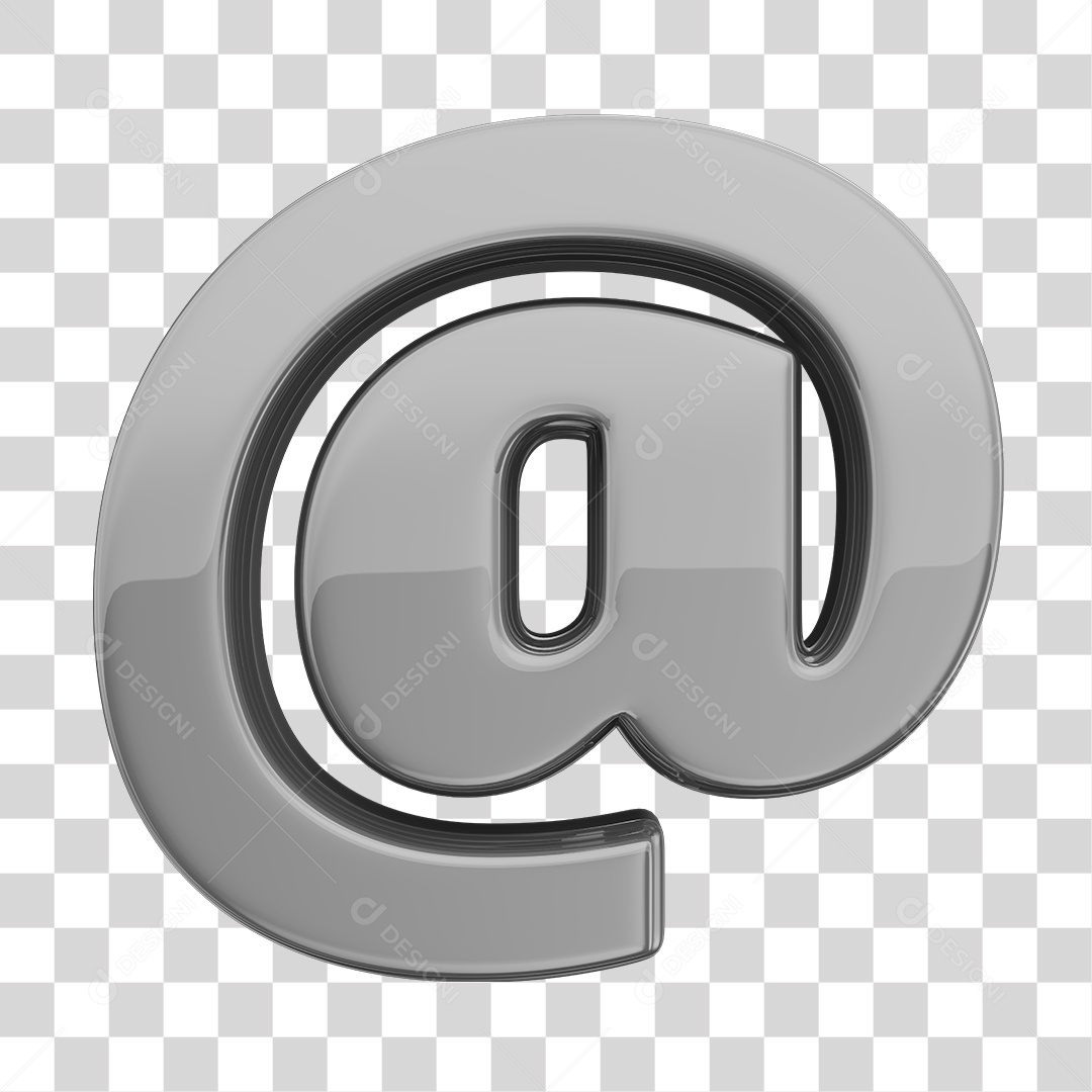 Símbolo Arroba Balão Dourado Elemento 3D Para Composição PNG Transparente