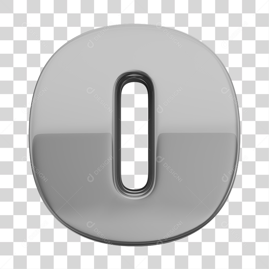 Letra O Maiúscula Prata Elemento 3D Para Composição PNG Transparente