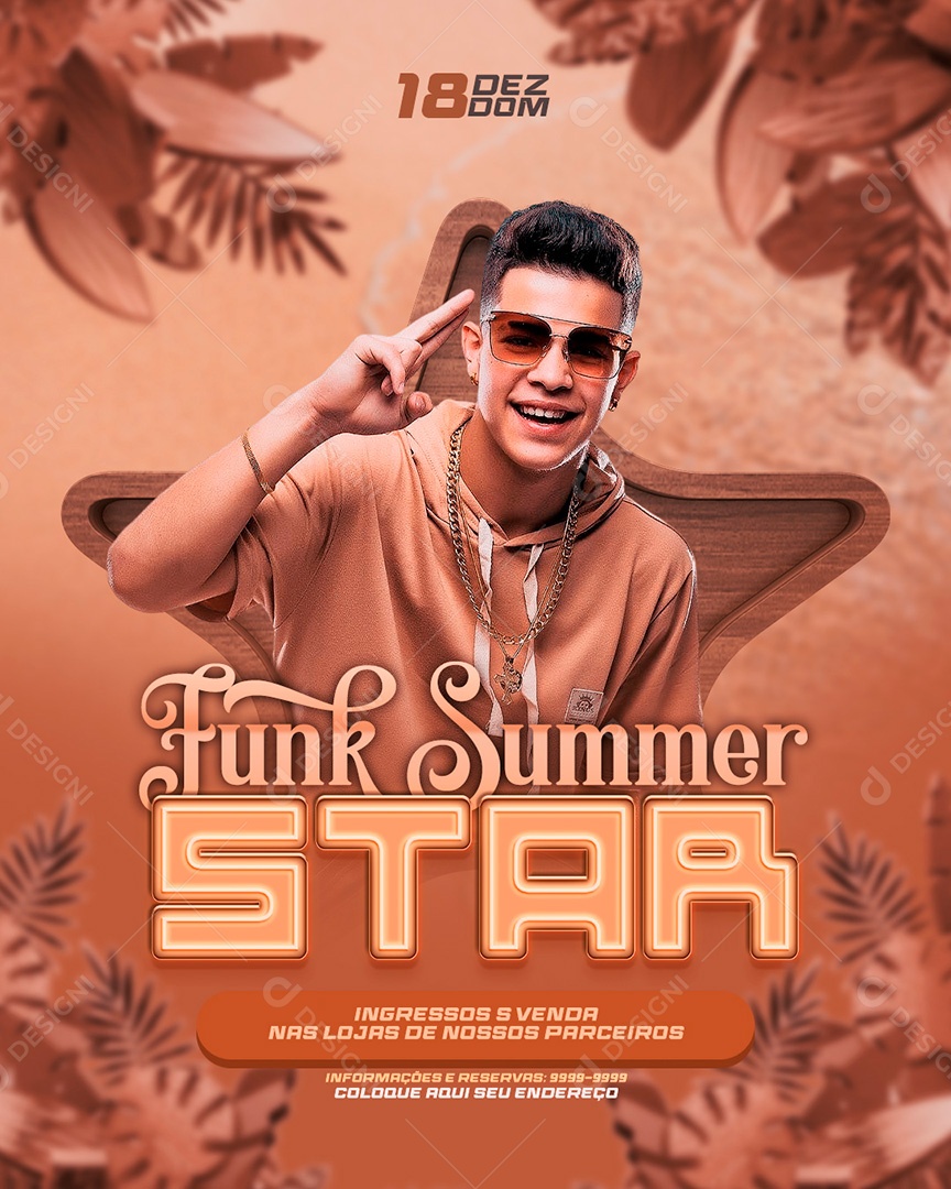 Flyer Funk Summer Social Media PSD Editável
