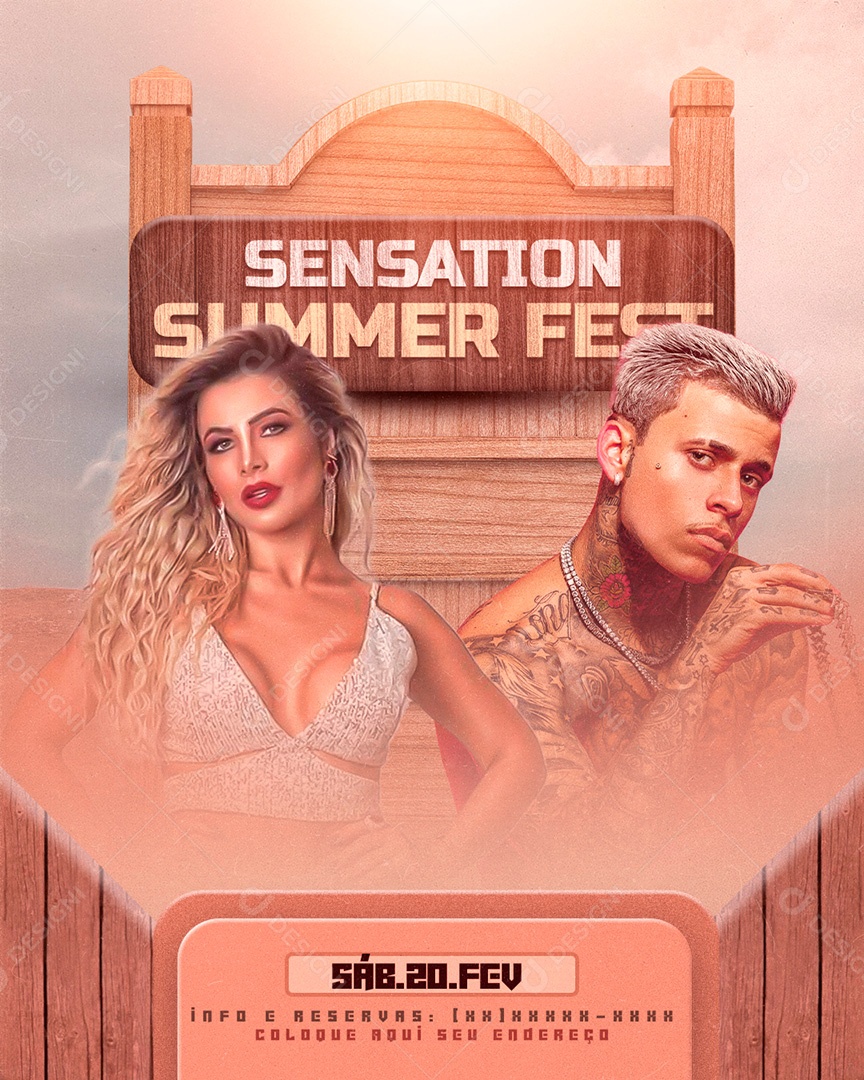 Post Flyer Sensation Summer Fest Social Media PSD Editável