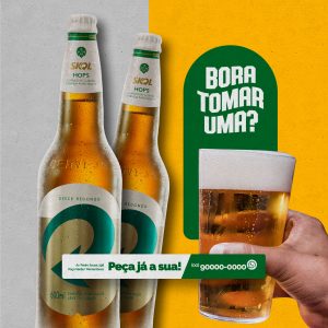 Bora Tomar uma Cerveja Skol? Distribuidora de Bebidas Social Media PSD Editável
