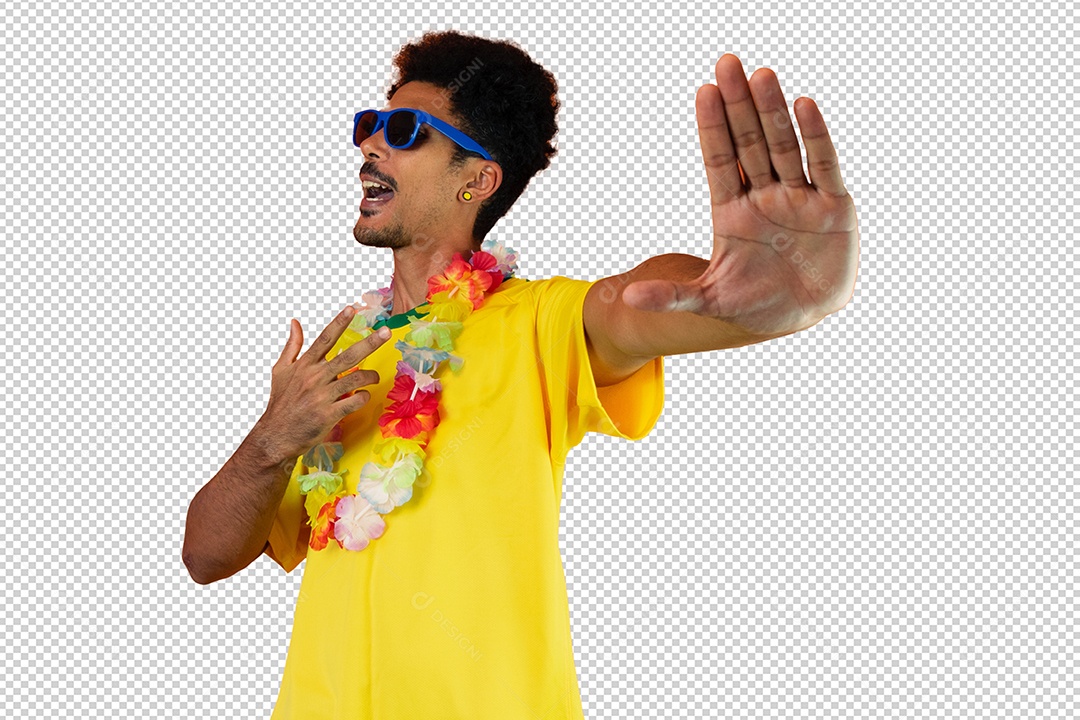 Torcedor de Futebol Torcendo Pelo Seu Time Brasil PSD + PNG Transparente