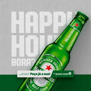 Cerveja Gelada Heineken Distribuidora de Bebidas Social Media PSD Editável