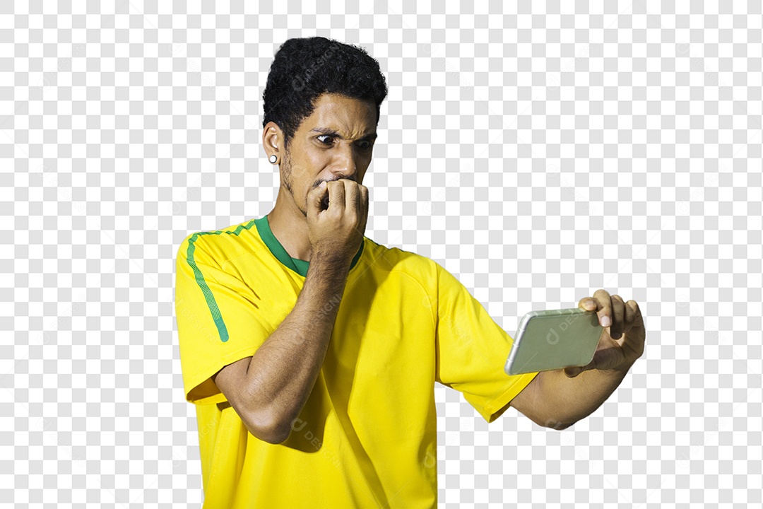 Torcedor de Futebol Torcendo Pelo Seu Time Brasil PSD + PNG Transparente