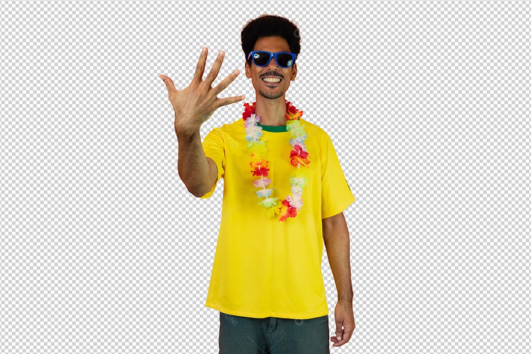 Torcedor de Futebol Torcendo Pelo Seu Time Brasil PSD + PNG Transparente