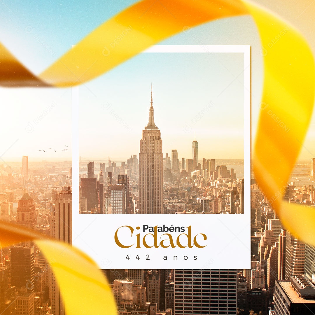 Social Media Aniversário de Cidade Parabéns PSD Editável