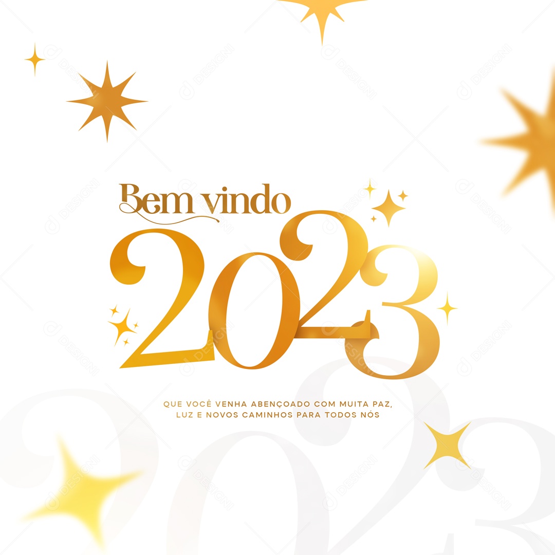 Welcome 2023 May You Come Blessed With Much Peace Light and New Paths For All of Us Social Media Editable PSD