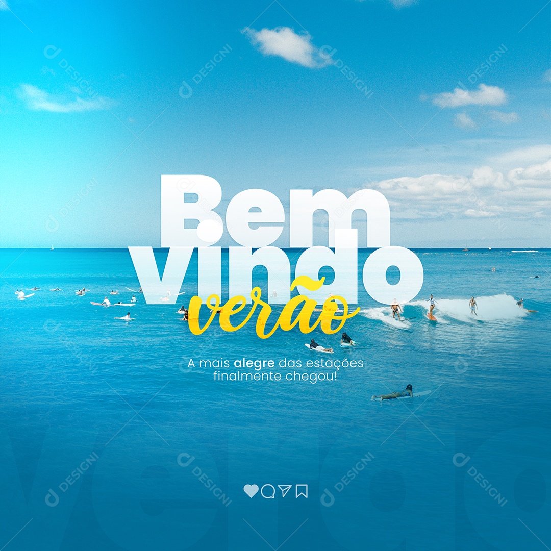 A Mais Alegre das Estações Bem Vindo Verão Social Media PSD Editável