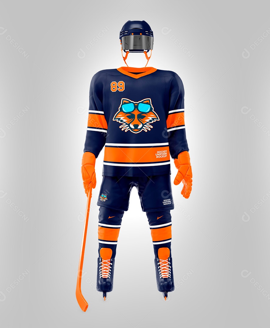 Mockup Modelo de Roupa de Hockey Vista Frontal PSD Editável