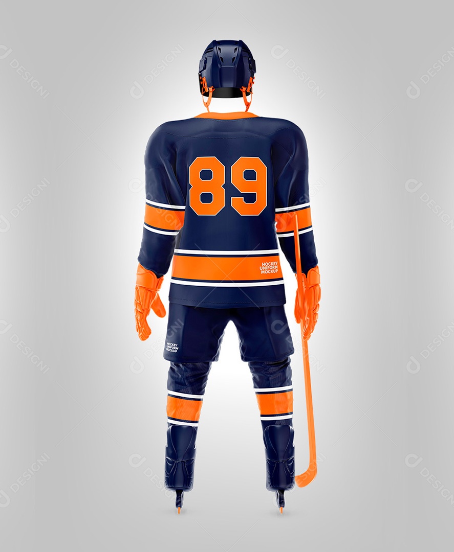 Mockup Modelo de Roupa de Hockey Vista Traseira PSD Editável