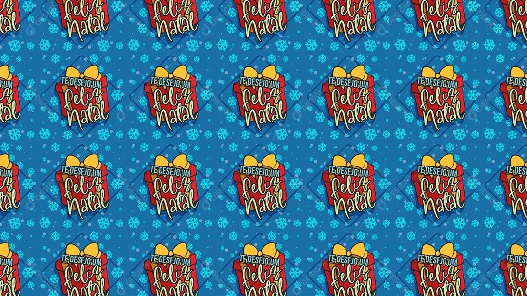 Pattern Padrões Geométricos Texto Natalino Feliz Natal Em Fundo Azul Vetor AI + PAT