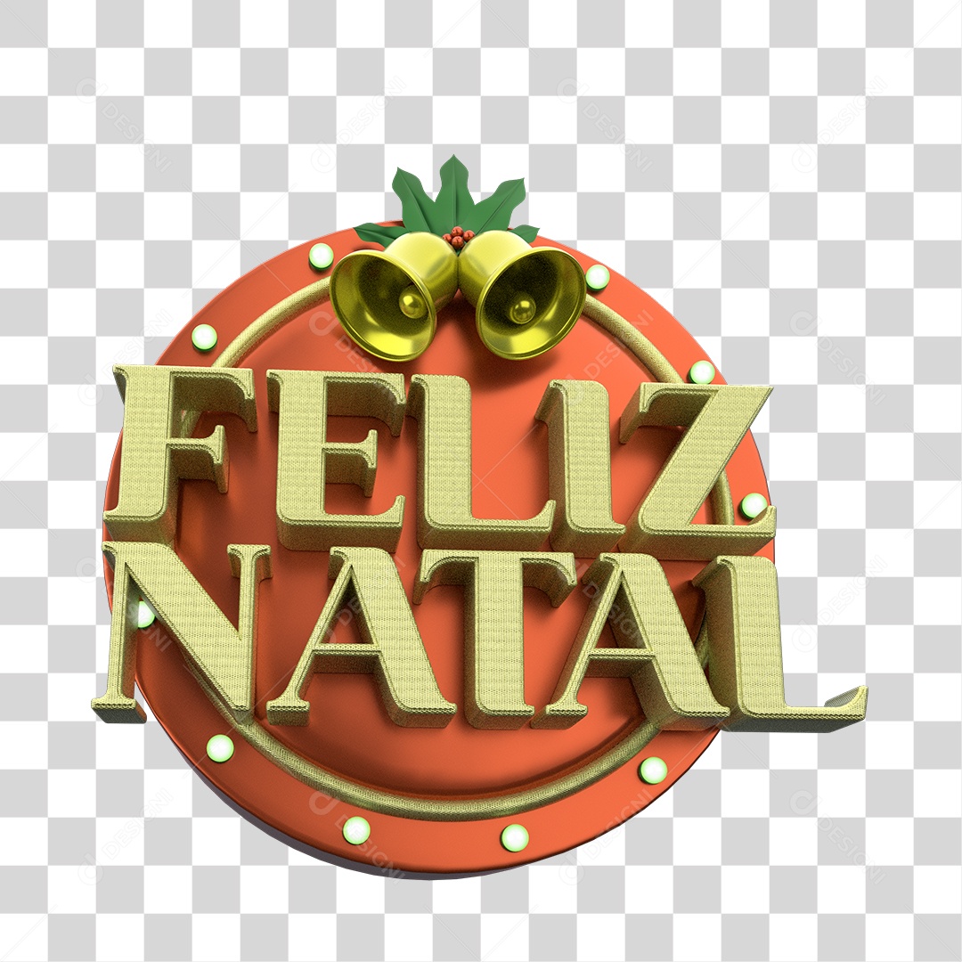 Merry Christmas 3D Stamp PNG Transparent No Background