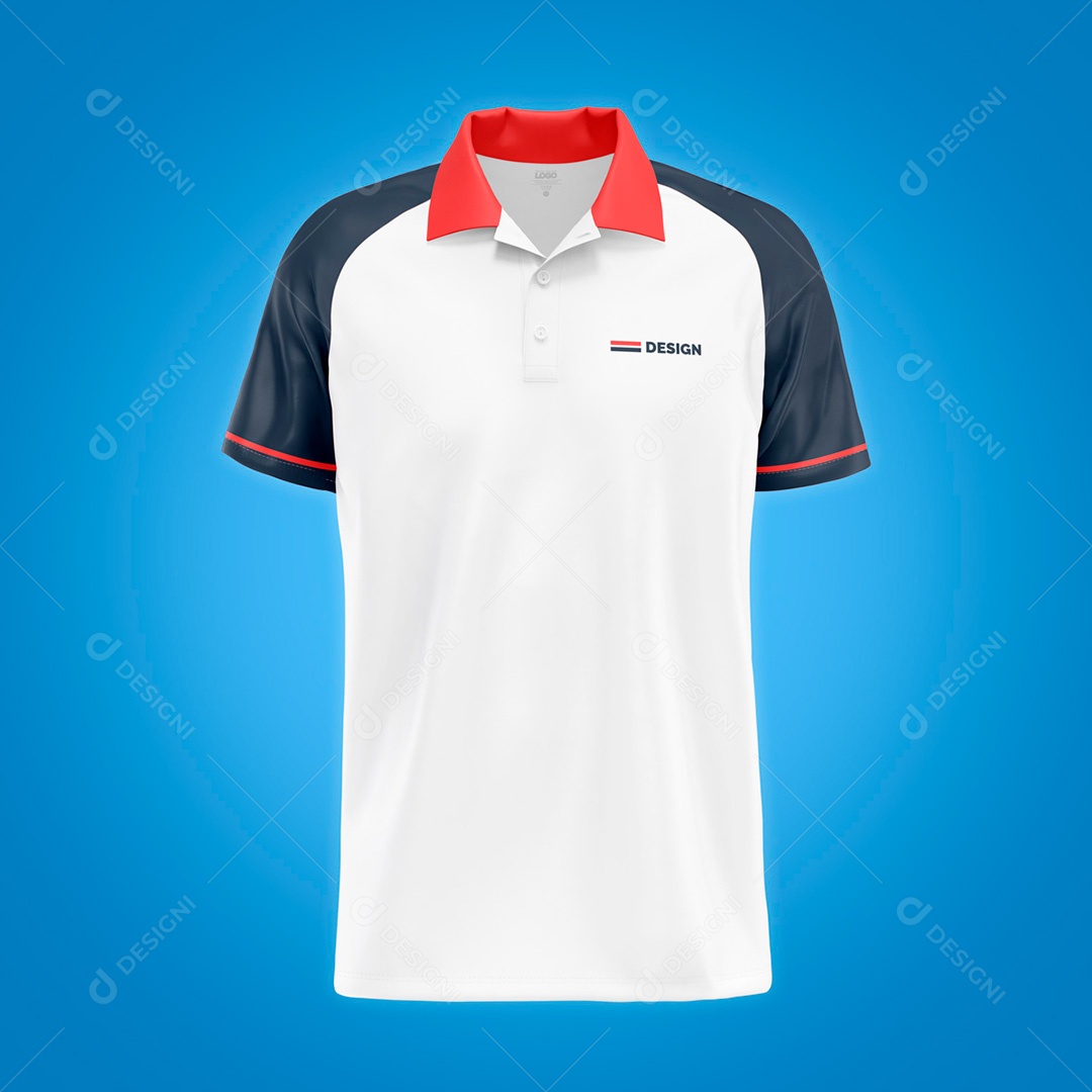 Mockup Camisa Polo Raglan Vista Frontal